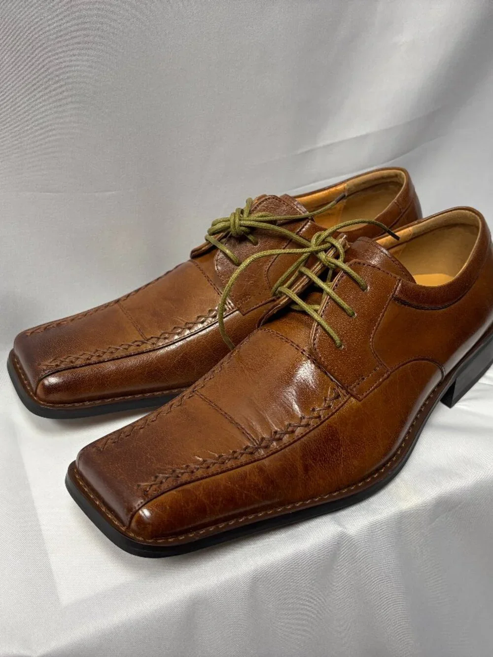 Brown Leather Classic Dress Shoes (Square Toe Design)